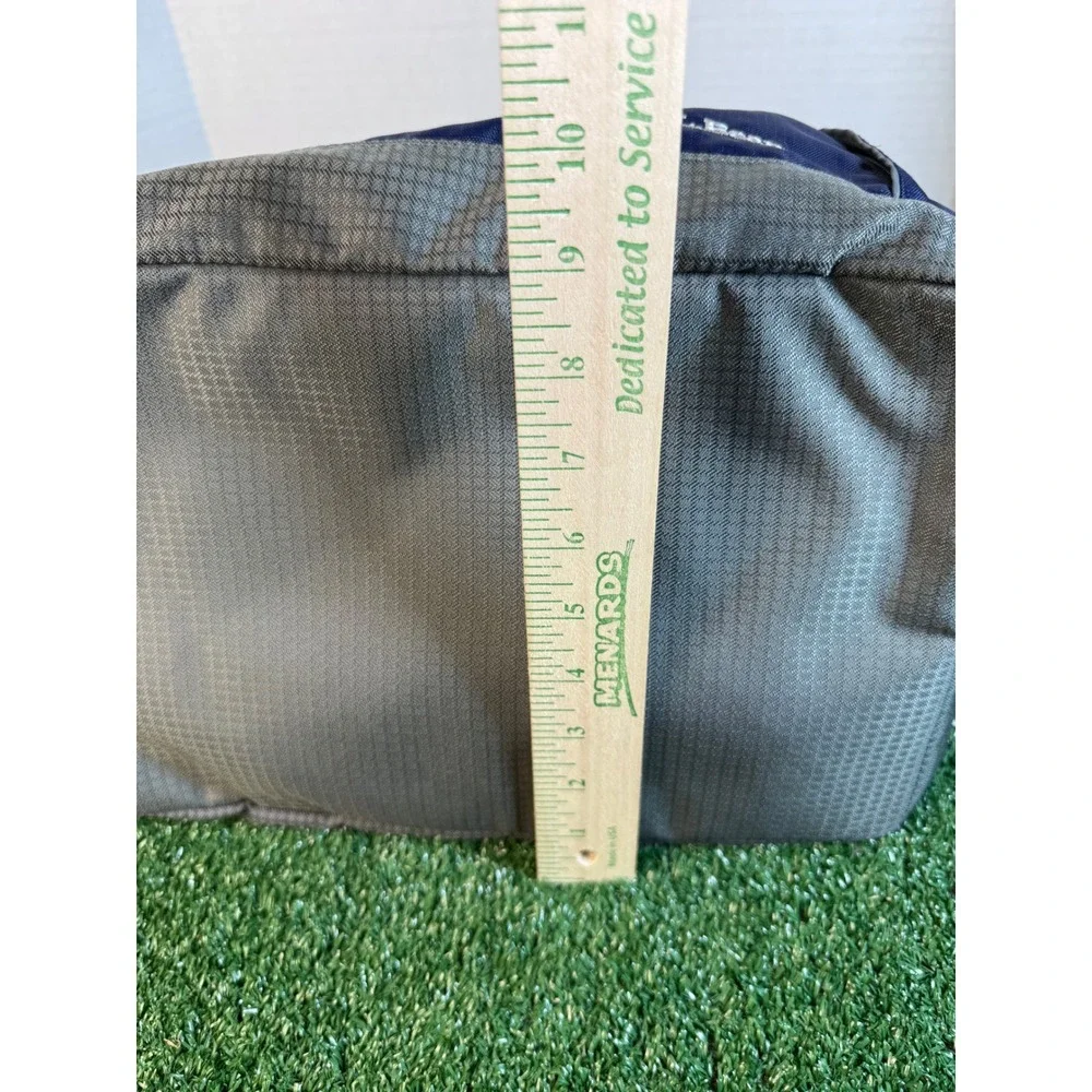 LL Bean Navy Blue Ripstop Nylon Small Duffel Bag Shoulder Strap‎ Insulated Top